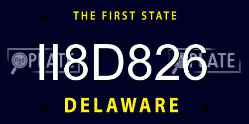 II8D826 Delaware License Plate