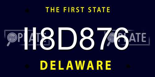 II8D876 Delaware License Plate