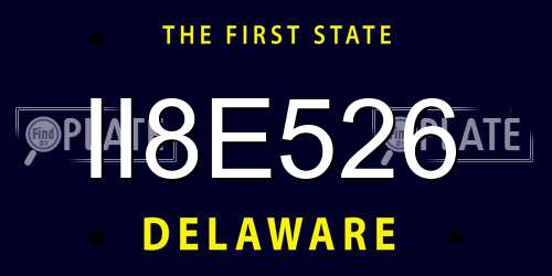 II8E526 Delaware License Plate