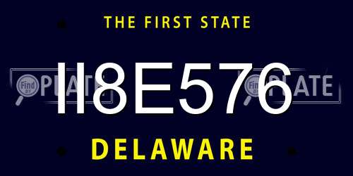 II8E576 Delaware License Plate