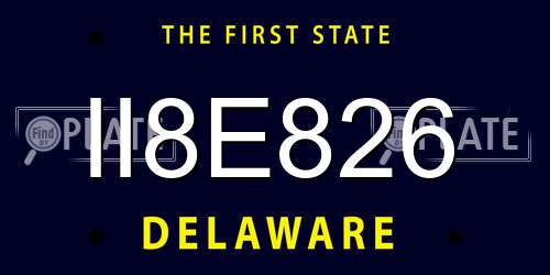 II8E826 Delaware License Plate