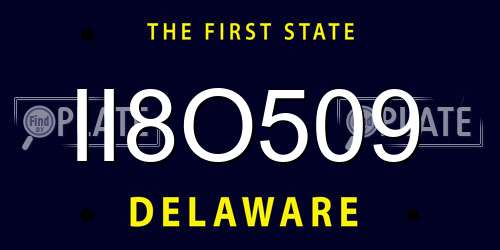 II8O509 Delaware License Plate