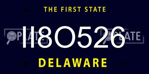 II8O526 Delaware License Plate