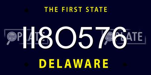 II8O576 Delaware License Plate