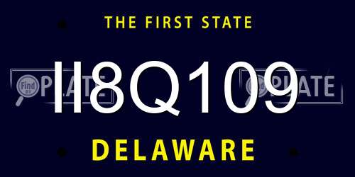 II8Q109 Delaware License Plate