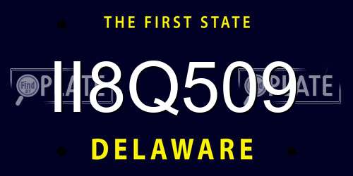 II8Q509 Delaware License Plate