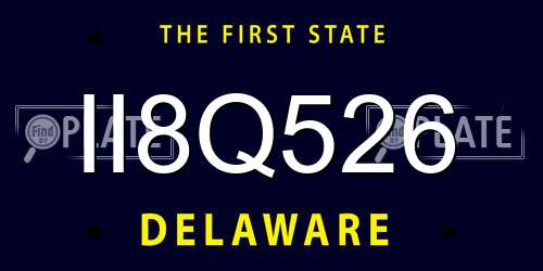 II8Q526 Delaware License Plate