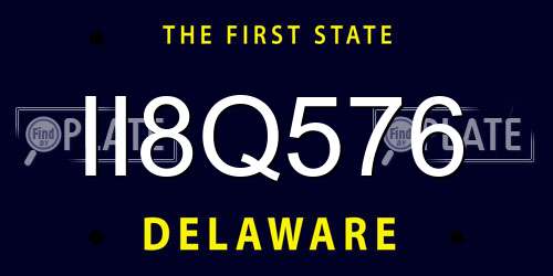 II8Q576 Delaware License Plate