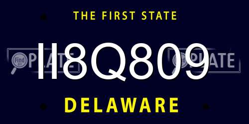 II8Q809 Delaware License Plate