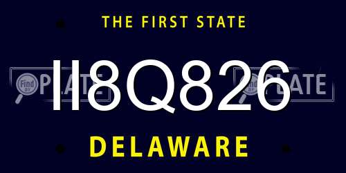 II8Q826 Delaware License Plate