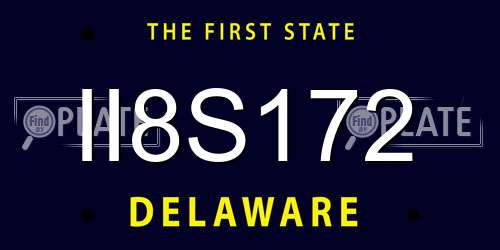 II8S172 Delaware License Plate