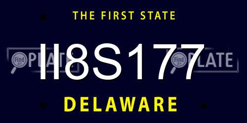 II8S177 Delaware License Plate