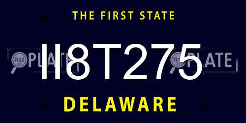 II8T275 Delaware License Plate