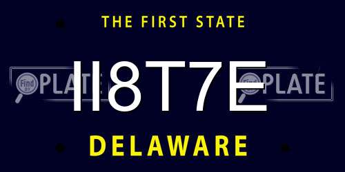 II8T7E Delaware License Plate