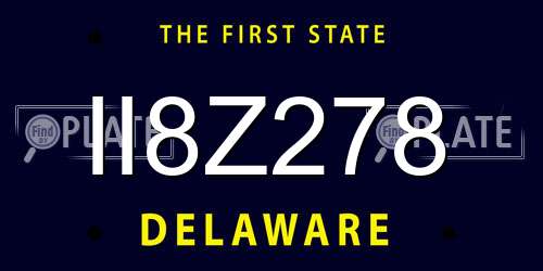 II8Z278 Delaware License Plate