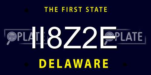 II8Z2E Delaware License Plate
