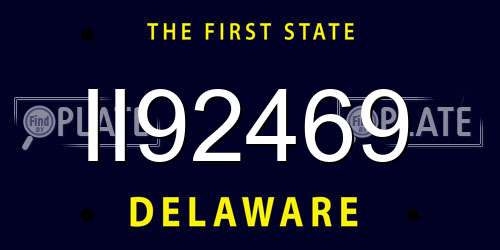 II92469 Delaware License Plate