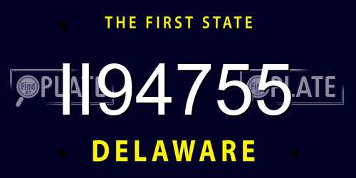 II94755 Delaware License Plate