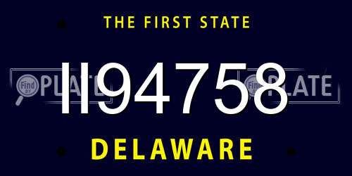 II94758 Delaware License Plate