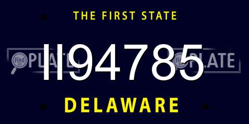 II94785 Delaware License Plate