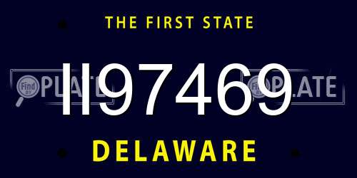 II97469 Delaware License Plate