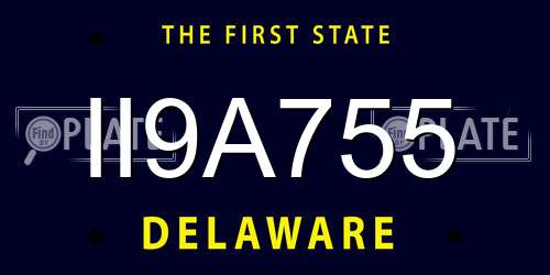 II9A755 Delaware License Plate