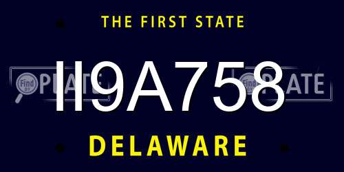 II9A758 Delaware License Plate