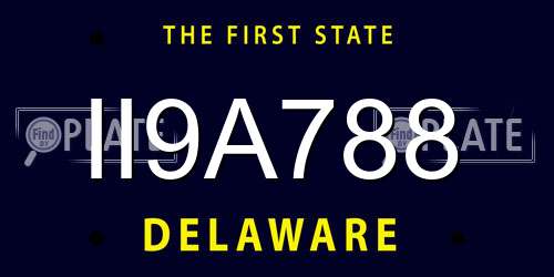II9A788 Delaware License Plate