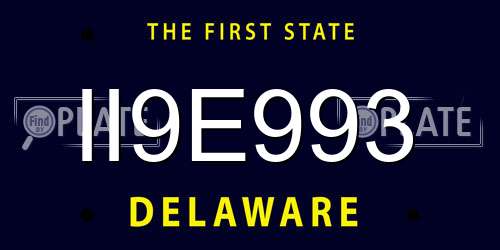 II9E993 Delaware License Plate