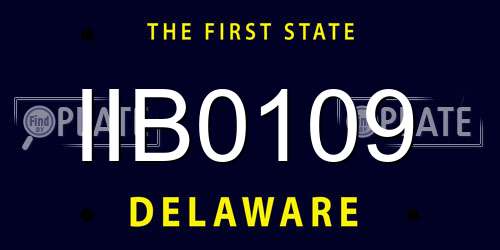 IIB0109 Delaware License Plate
