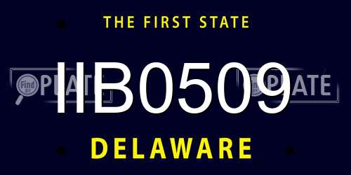 IIB0509 Delaware License Plate