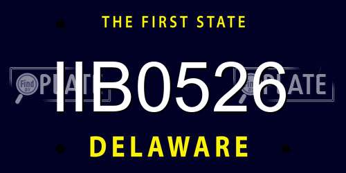 IIB0526 Delaware License Plate