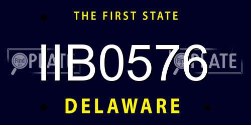 IIB0576 Delaware License Plate