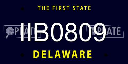 IIB0809 Delaware License Plate