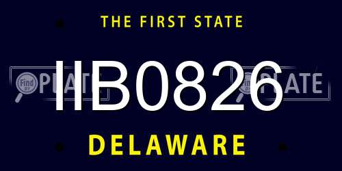 IIB0826 Delaware License Plate