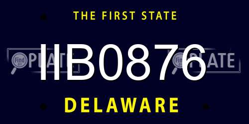 IIB0876 Delaware License Plate