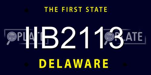 IIB2113 Delaware License Plate