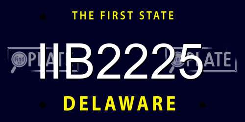 IIB2225 Delaware License Plate