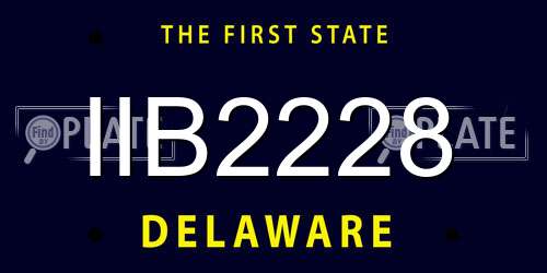 IIB2228 Delaware License Plate