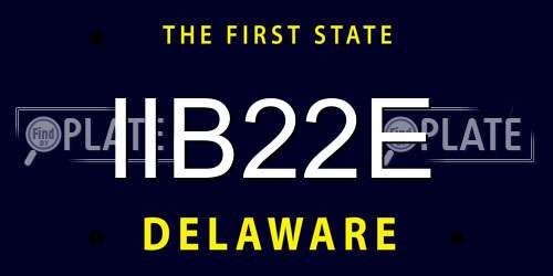 IIB22E Delaware License Plate