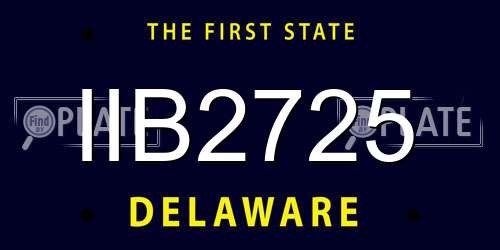 IIB2725 Delaware License Plate