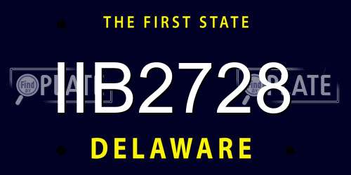 IIB2728 Delaware License Plate