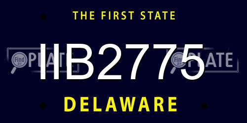 IIB2775 Delaware License Plate