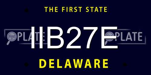 IIB27E Delaware License Plate