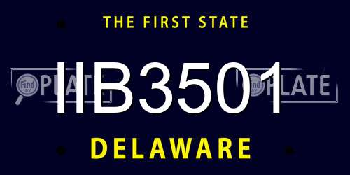 IIB3501 Delaware License Plate