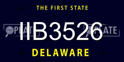 IIB3526 Delaware License Plate