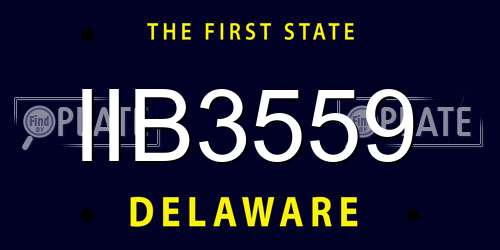 IIB3559 Delaware License Plate