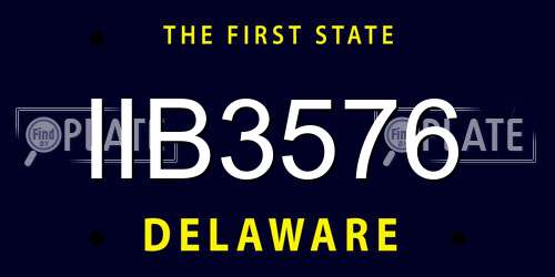 IIB3576 Delaware License Plate
