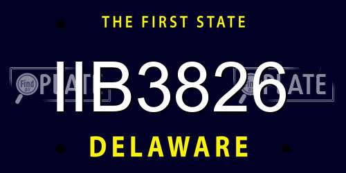 IIB3826 Delaware License Plate