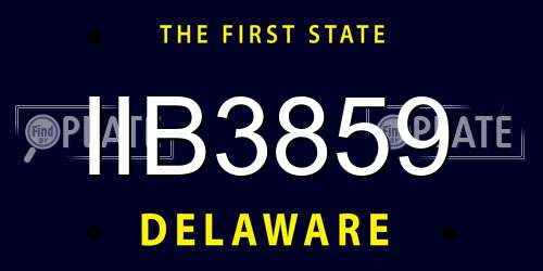 IIB3859 Delaware License Plate